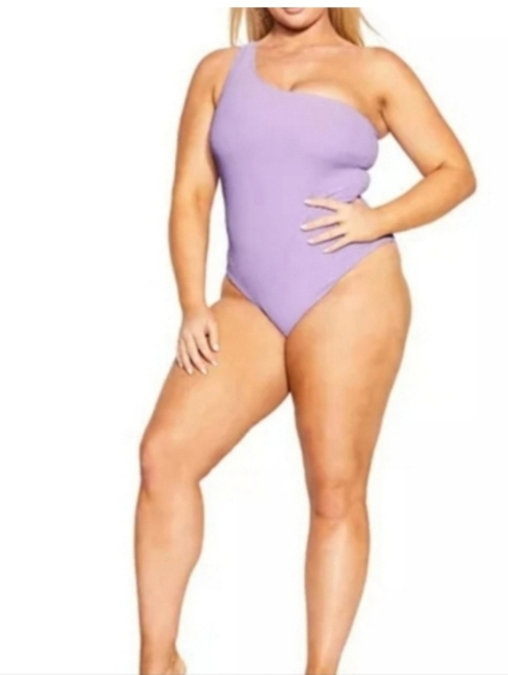 MICHAEL Michael Kors Women Lilac One Shoulder Swimsuit Size 12